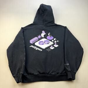 Polygon Studios Hoodie Sweatshirt Adult Small Black Tech Art Design Video Game